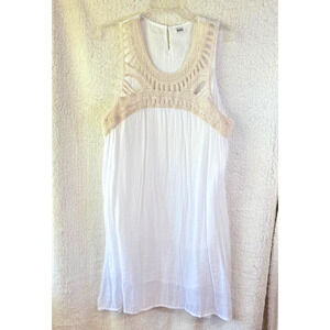 Darlin White Sleeveless Dress/Beach Coverup NO SIZE TAG see measurements Boho